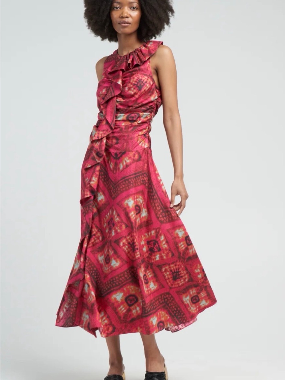 Ulla Johnson Othella Ruffled Silk Midi Dress